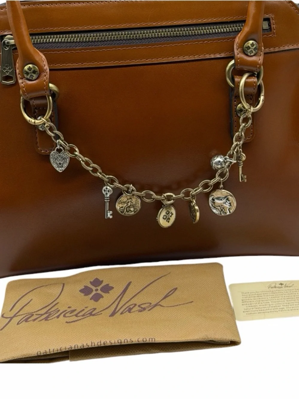 MWT Patricia Nash Heritage Collection  Handbag Shoulder Bag with Charm Chain